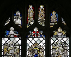 Window depicting St John, St John the Baptist, St Andrew and St Peter by English School