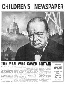 Winston Churchill: The Man who Saved Britain, front page of 