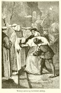 Wolsey Entering Leicester Abbey by English School