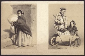 Woman Street Vendor Selling Vegetables from a Barrow by English School