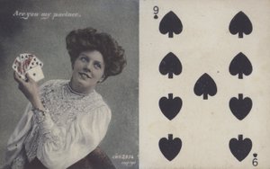 Woman with Playing Cards and the Nine of Spades
