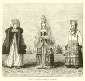 Women of Koursk, Orel, and Kostroma by English School