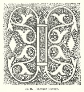 Wood carving: Indented ground (engraving) by English School