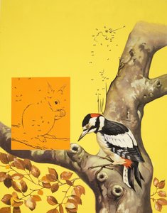 Woodpecker puzzle page by English School
