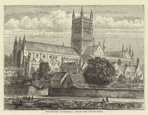 Worcester Cathedral, from the southwest by English School