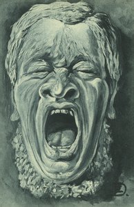 Yawning man by English School