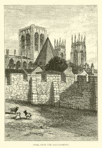 York, from Battlements by English School