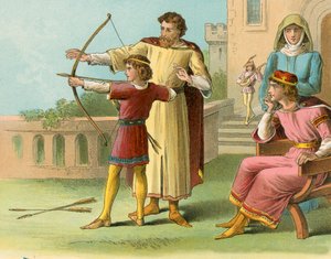 Young Robert the Bruce being educated at the English court by English School