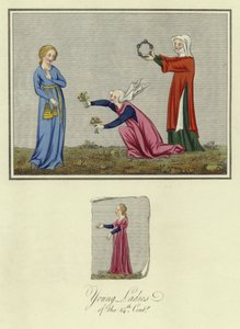 Young ladies of the 14th Century by English School