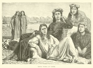 Young Women of Tahiti by English School