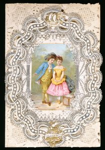 Your Love My Happiness, Valentine card, c.1870 by English School