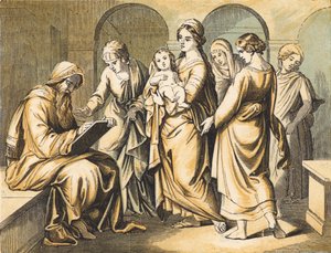 Zacharias naming John the Baptist