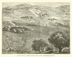 Zulu Kraals Under Zwart Kop, Near Pietermaritzburg by English School