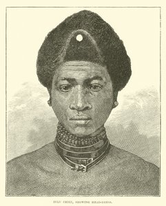 Zulu Chief, Showing Head-Dress by English School