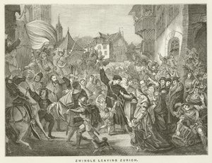 Zwingli Leaving Zurich by English School