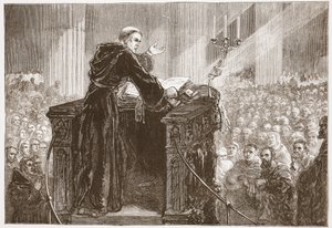 Zwingle preaching in Zurich Cathedral by English School