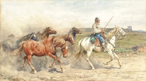Droving Horses in the Roman Campagna