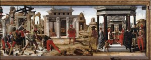 Griffoni Polyptych: predella with the story of St. Vincent Ferrer by Ercole de Roberti