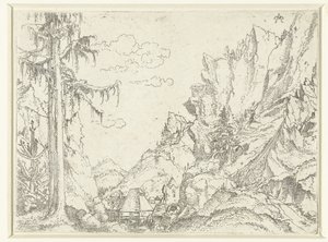 Landscape with a Village in a Rocky Valley by Erhard Altdorfer