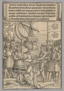 Maximilian and Henry VII of England, plate 11 from Historical Scenes from the Life of Emperor Maximilian I from the Triumphal Arch by Erhard Schon