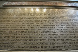 Memorial to the members of New College, Oxford, who lost their lives during World War I by Eric (workshop of) Gill