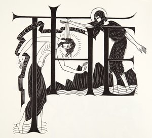 The Baptism of Jesus by John the Baptist from the Four Gospels by Eric Gill