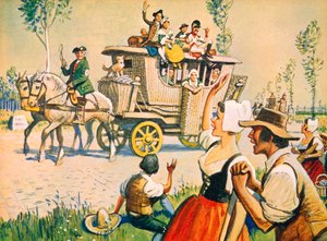 A carriage on the road between Paris and Versailles in 1787