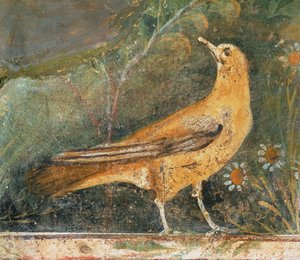 Bird with Two Daisies