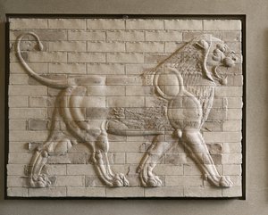 Lion, Coloured Glazed Tiles, from the East-Courtyard, Palace in Susa, Iran. 6th-4th BCE, Achaemenid Period by Erich Lessing
