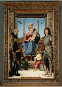 Madonna with Saints Benedict of Nurcia, Saint Quentin and Two Angels by Erich Lessing
