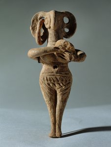 Nude Female Idol Holding a Tambourine by Erich Lessing