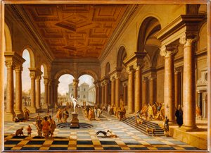 Portico of a Renaissance Palace with a Messenger