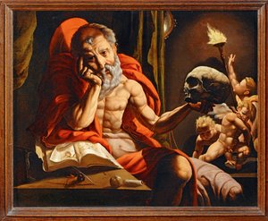 Saint Jerome meditating