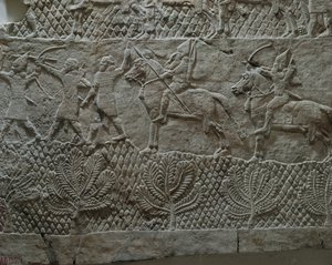 The Assyrian Army of King Ashurbanipal in Battle During the Campaign Against Elam by Erich Lessing