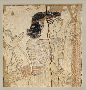 Two Assyrian Dignitaries Behind the Royal Throne, Scene of Audience