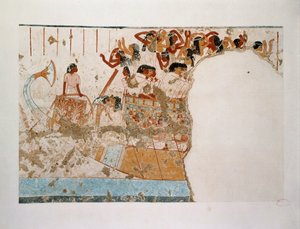 Wailing Women Crossing the Nile in a Funerary Boat by Erich Lessing