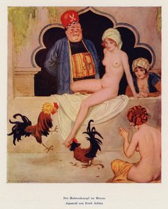 The Cockfight in the Harem by Erich Schutz