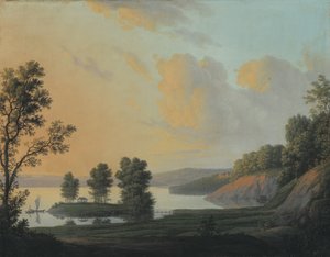 View of the Manor of Dronninggaard across Lake Fure, North Zealand