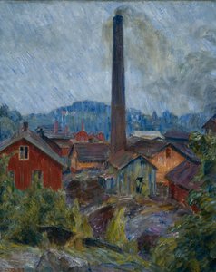 Factory Buildings at Lysaker by Erik Theodor Werenskiold