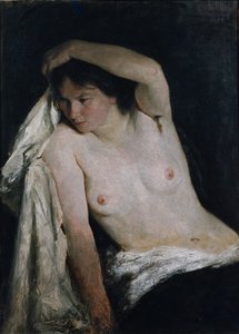 Female half nude by Erik Theodor Werenskiold