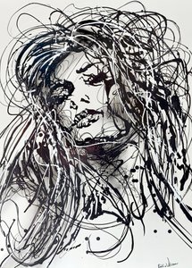 Expressive Ink Woman by Erik Van Velzen