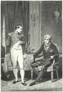 Discussion between Napoleon and Metternich at Dresden