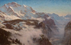 Winter in the Lauterbrunnen Valley, Switzerland by Ernest Albert Waterlow