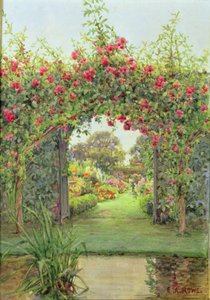 Crimson Rambler, Harleyford Manor, Marlow by Ernest Arthur Rowe