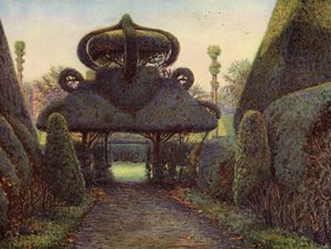 Yews at Elvaston Castle, Derbyshire by Ernest Arthur Rowe
