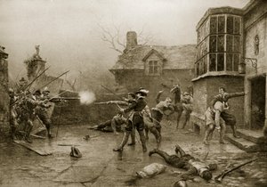 The last stand of the Gunpowder Conspirators, illustration from 