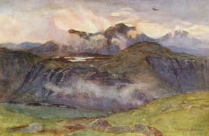 Merrick and Loch Enoch from the summit of Corscrine by Ernest Edward Briggs