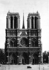 Front view of Notre Dame, Paris, 1931