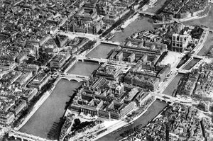 General view of the Isle de la Cite, Paris, 1931 by Ernest Flammarion