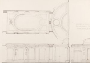Designs for the Interior of the Oxford and Poland Street Cinematograph Theatre: Auditorium Ceiling and Back Wall by Ernest George William Souster